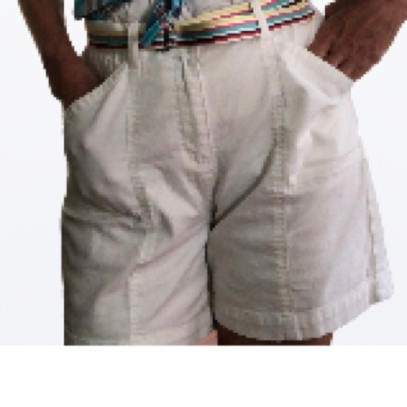 Cleo Cotton Crisp White Belted Shorts size 10P - Picture 2 of 9